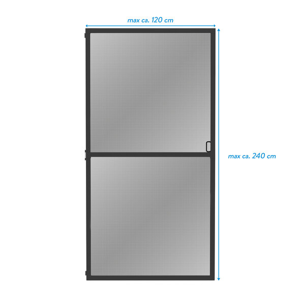 Kit plasă de ușă anti-insecte Compact, 120 x 240 cm, antracit