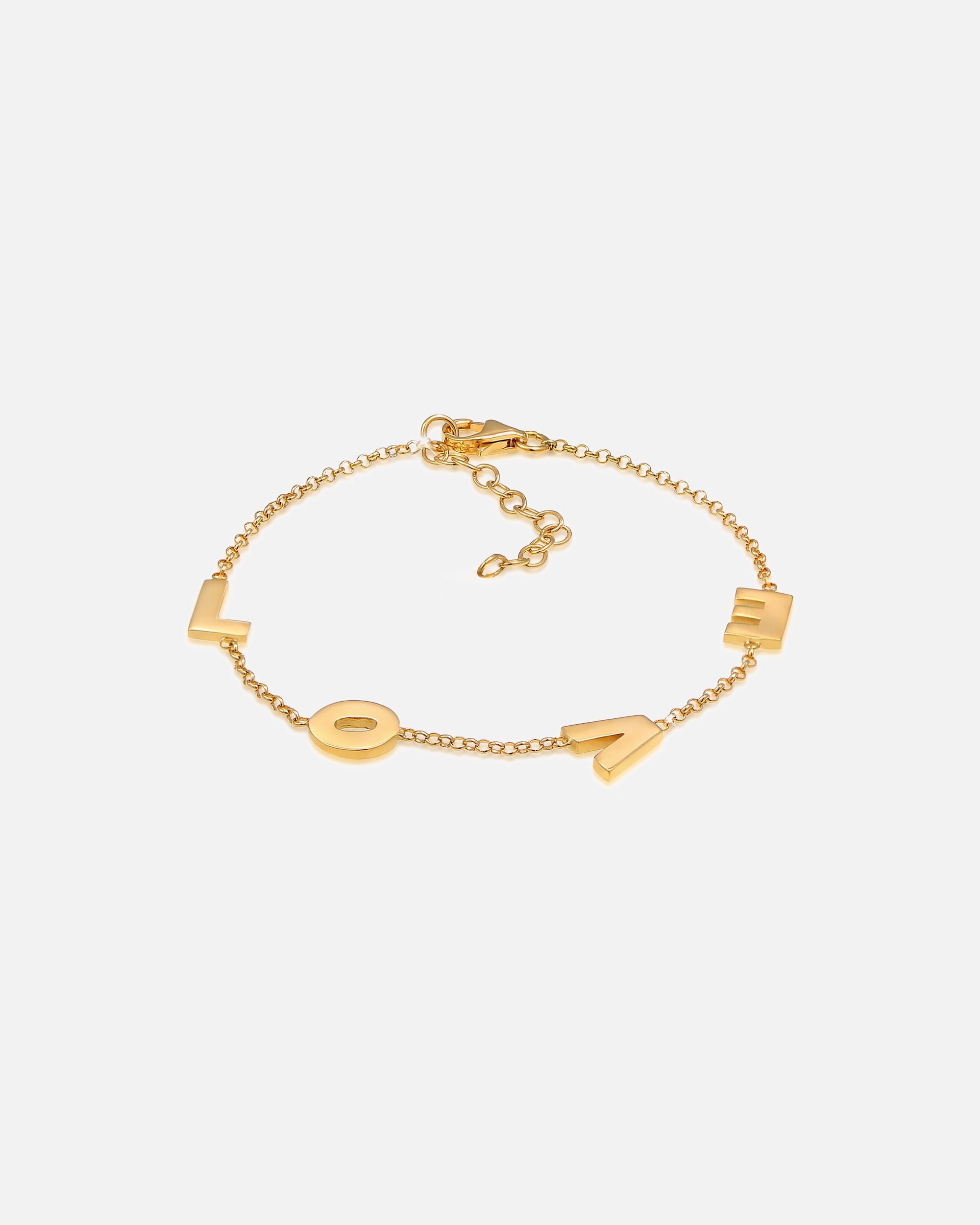 Elli Love Amour Libellé Réglable Bracelet Femme - (925/1000) Argent
