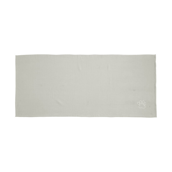 Fleece-dyreteppe med poteavtrykk, 70 x 140 cm, lys grå