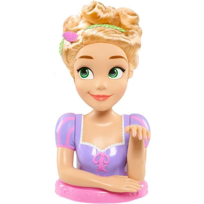 Testa per acconciature - DISNEY - Rapunzel Deluxe - 12 accessori - Flacone di smalto finto - Guida all'acconciatura