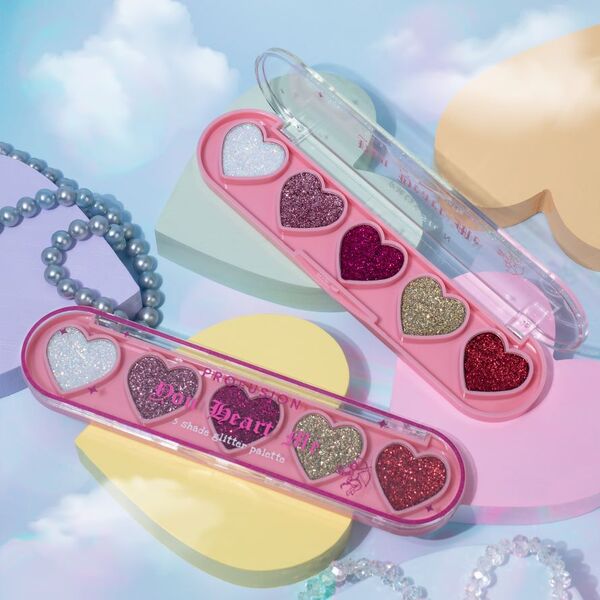 Profusion Cosmetics - Paleta očných tieňov Dear Cupid s 5 odtieňmi trblietok