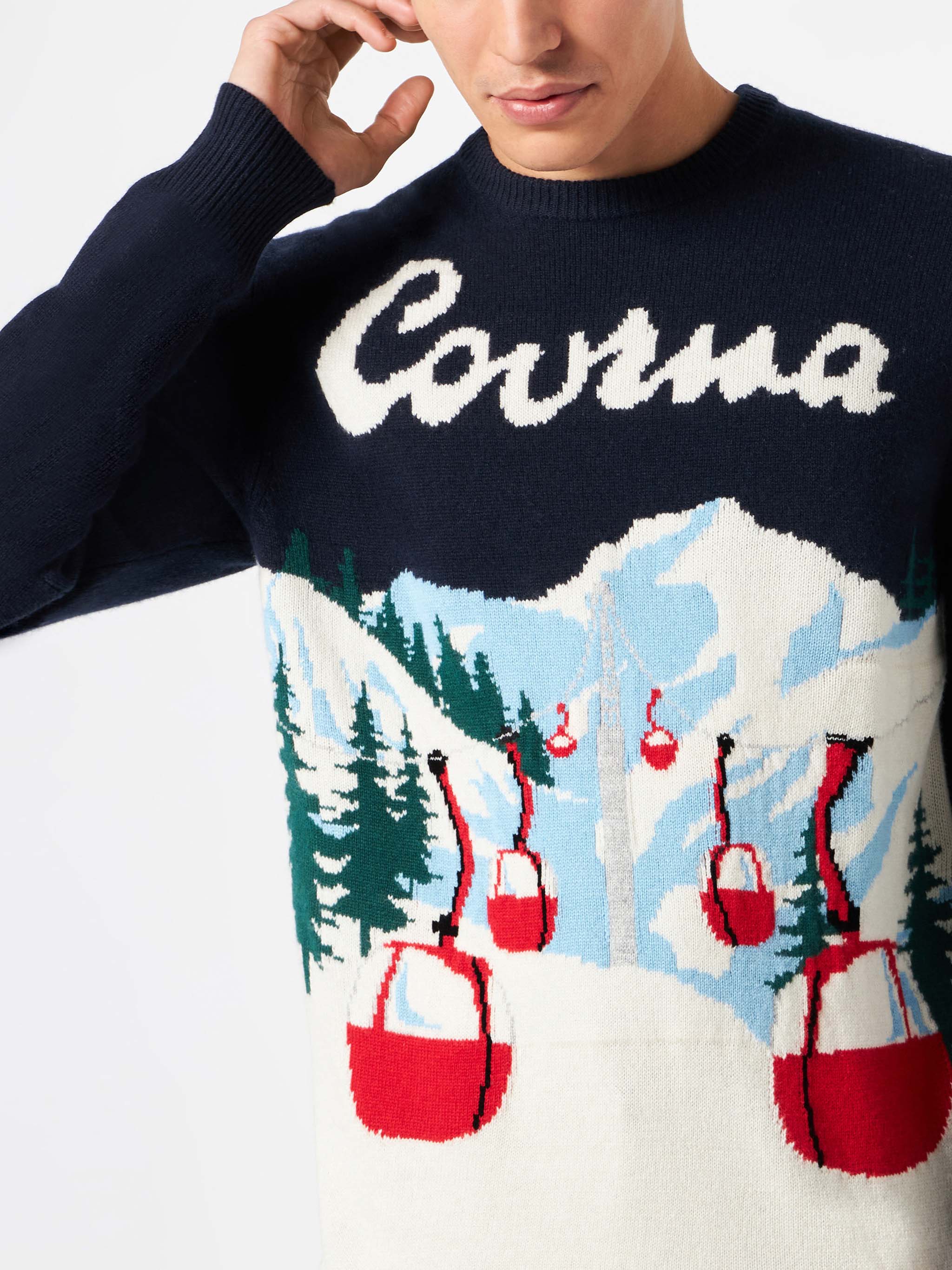 Maglione da uomo con cartolina di Courmayeur