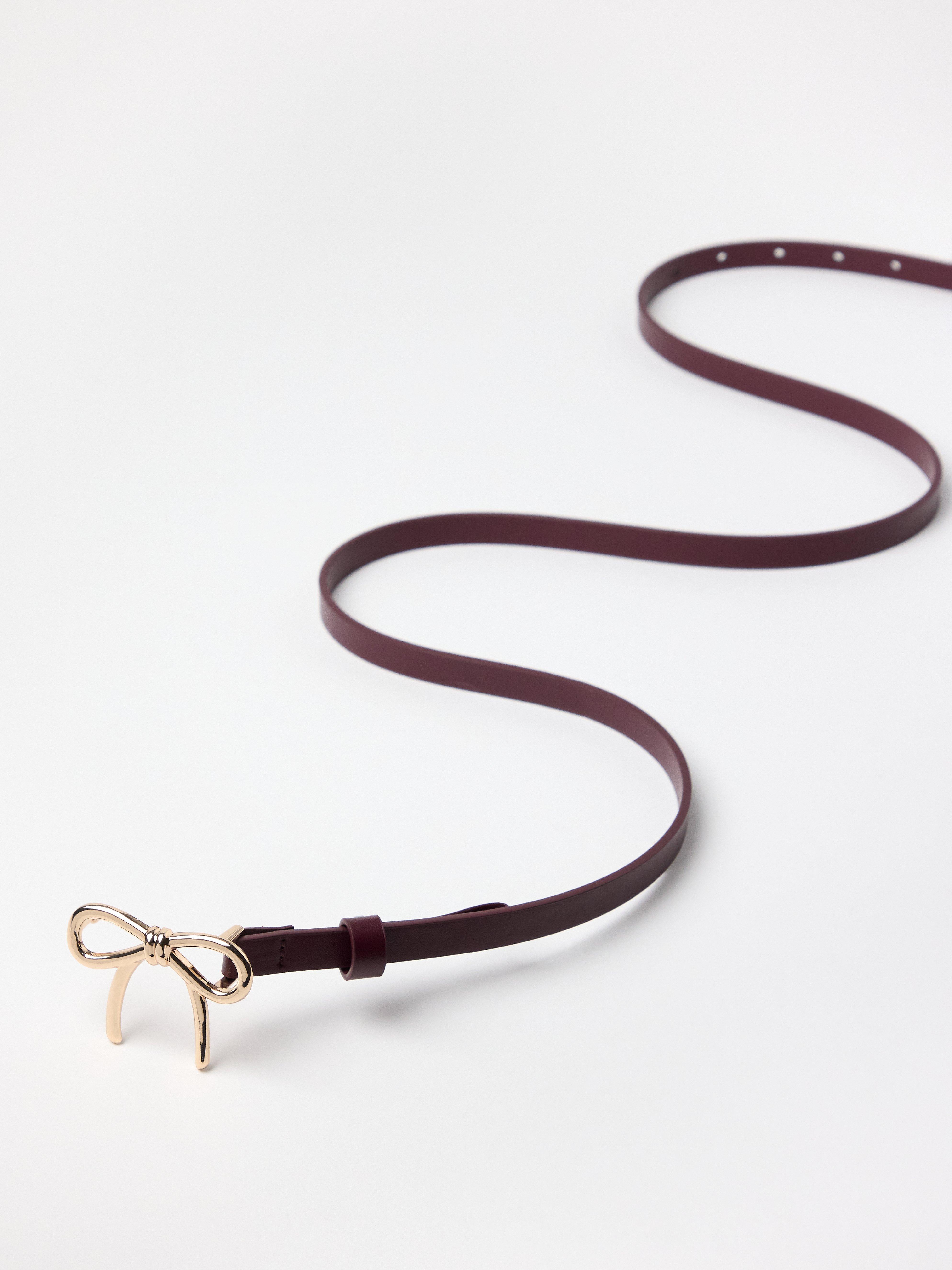 Ceinture étroite à nœud, rouge foncé poussiéreux