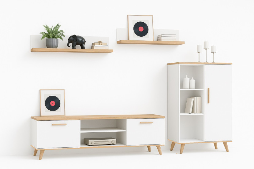 Meblościanka Oslo dąb artisan/biały