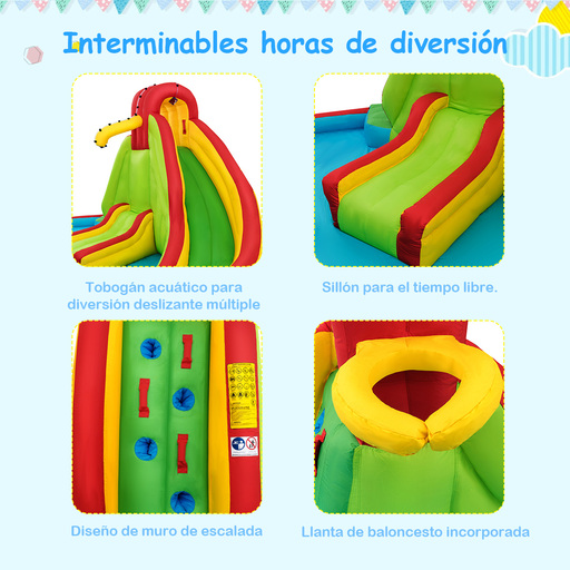 Inflatable Castle with Play Pool and 2 Slides