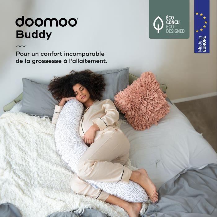 doomoo Buddy Pregnancy and Nursing Pillow, Ultra Comfort, Oeko-Tex Certified, Risotto Taupe