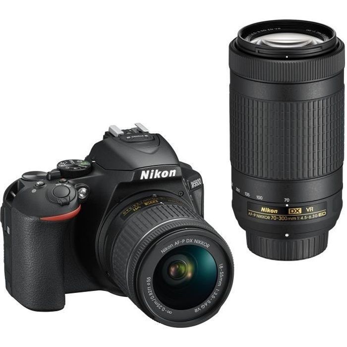 Expertpakket: NIKON D5600 + 2 AF-P 18-55 VR + AF-P 70-300 VR-lenzen