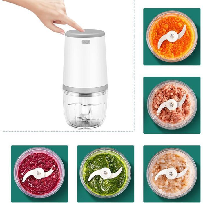 Mini-Babymixer, Mini-Küchenmaschine, 300-ml-Babymixer, Mini-Elektrozerkleinerer, Mini-Küchenmaschine mit Ladeanschluss