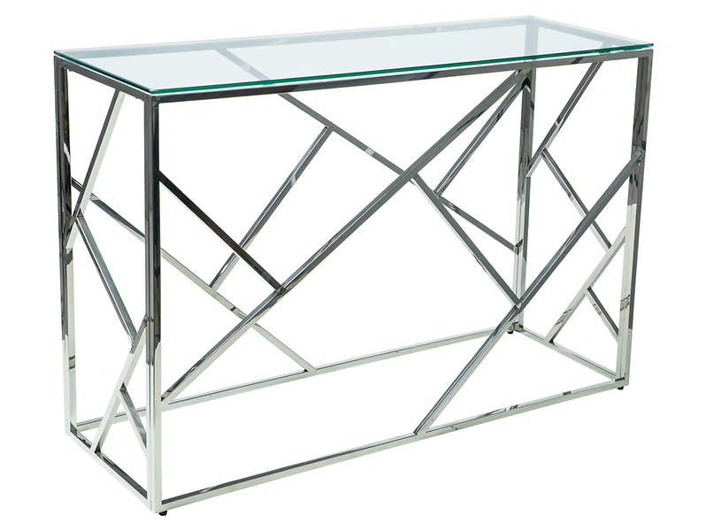 Konsola Escada C 120 cm ze szklanym blatem srebrna