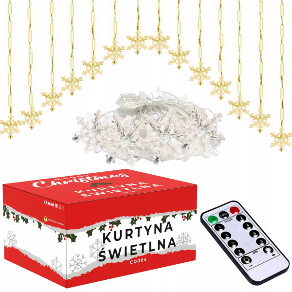 Kurtyna Led Gwiazdy Wiszące Girlanda Xxl CD004