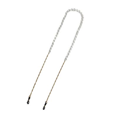 Wells gullfarget metallbrillesnor med klare perler