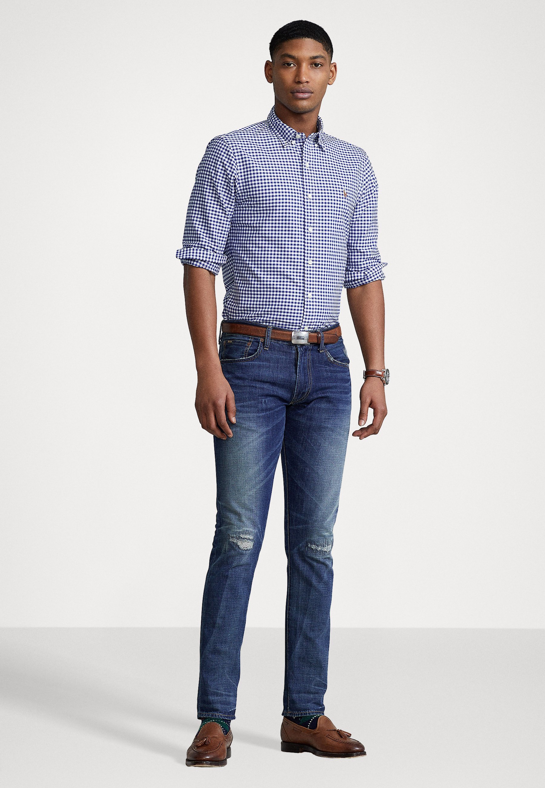 SLIM FIT OXFORD SHIRT - Skjorte - blue/whitePolo Ralph Lauren