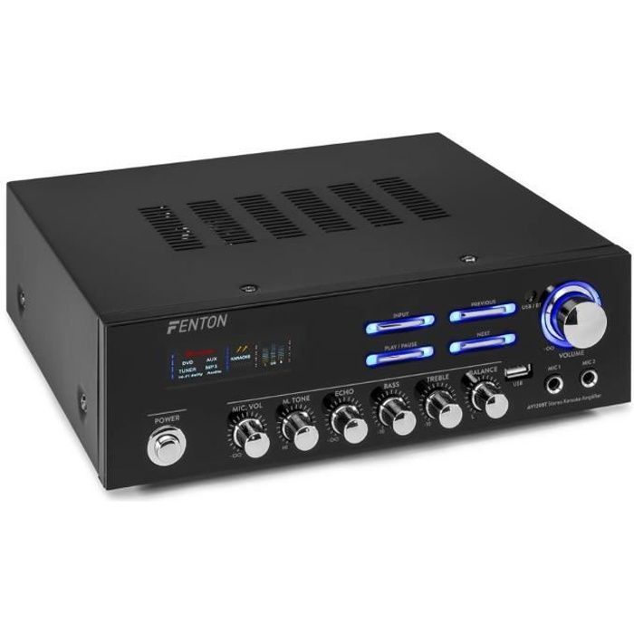 Amplificateur HIFI - Fenton - AV120BT - 2 x 60W - Bluetooth - 3 entrées RCA