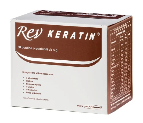 REV Rev Keratin Keratotropic voedingssupplement voor haar en nagels, 30 zakjes