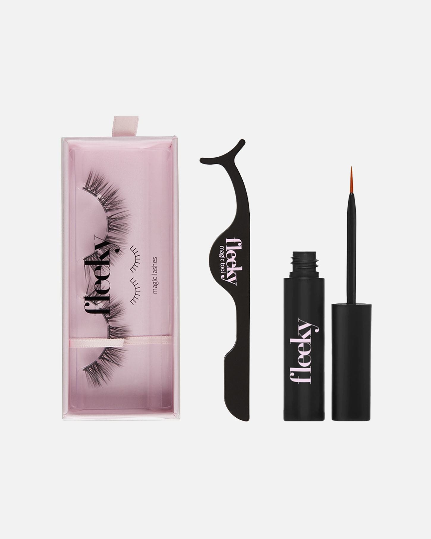 „Fleeky Magic“ blakstienų rinkinys – dirbtinės blakstienos su klijais ir įrankiu – 1 vnt.
