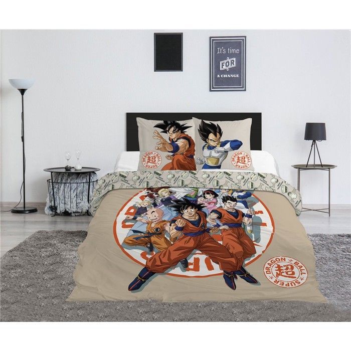 Juego de ropa de cama - DRAGON BALL - Reversible - 240x220 cm - 2 fundas de almohada de 65x65 cm - Hipoalergénico