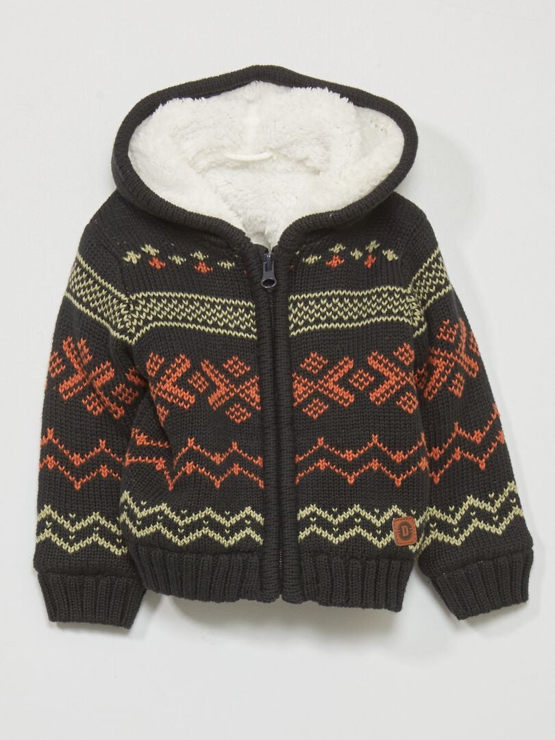 Gebreid vest met capuchon - GRIJS