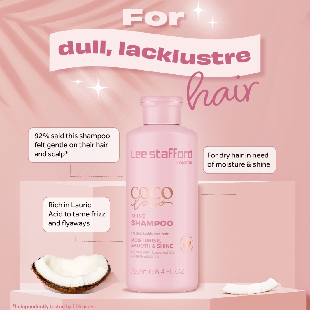 Lee Stafford plaukų šampūnas su CoCo LoCo ir agavų blizgesiu, 250 ml
