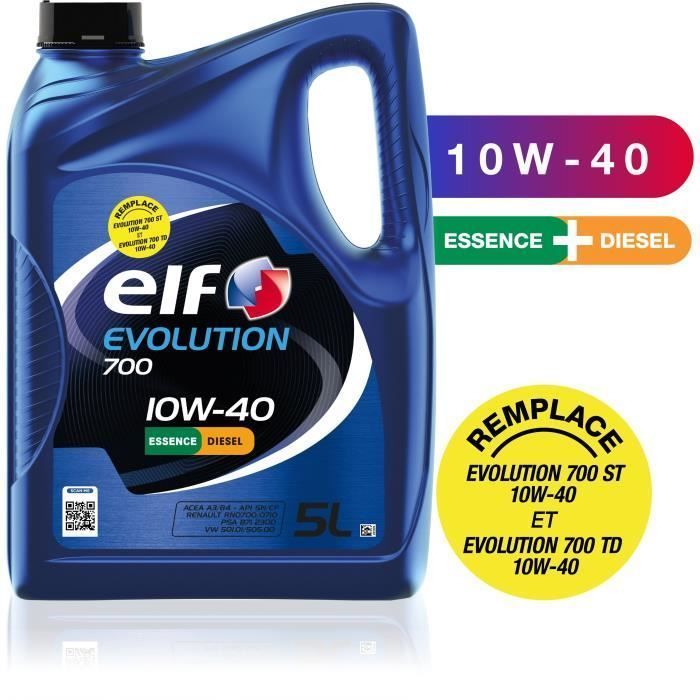 Aceite de motor - ELF - Evolution 700 10W-40 - 5L