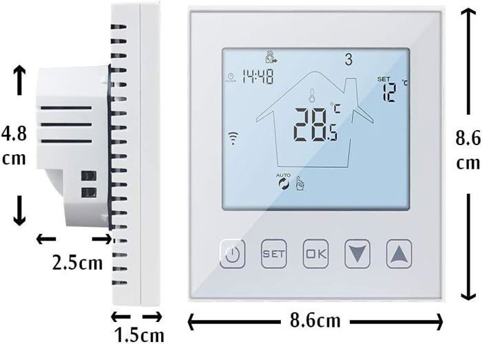 Thermostat Connect WiFi Chauffage au Sol Electrique 16A Alexa Google Assistant Compatible avec Sonde Programmable Thermostat