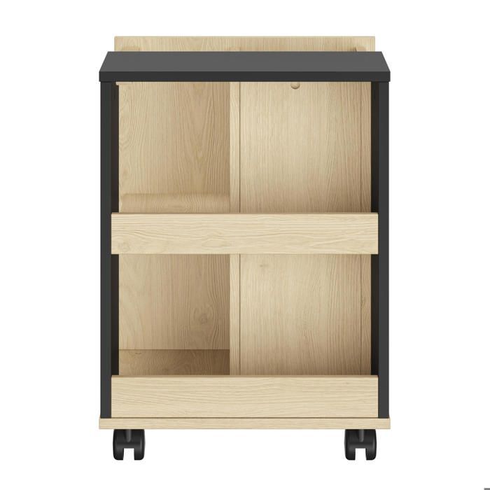 Unidad de almacenamiento móvil con efecto de madera de castaño.