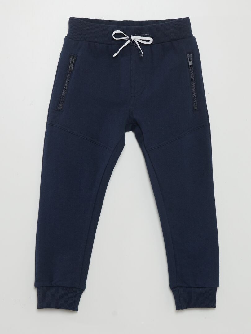 Calça de moletom com detalhes em costura decorativa - AZUL