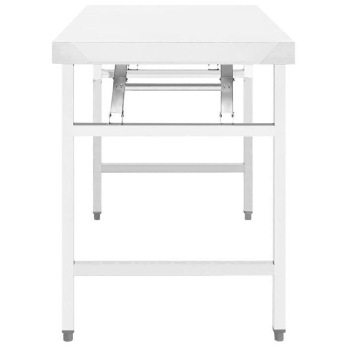 Mesa de trabajo de cocina plegable de acero inoxidable, 120x60x80 cm.