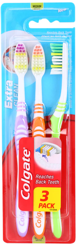 Escovas de dentes Colgate Extra Clean tamanho médio
