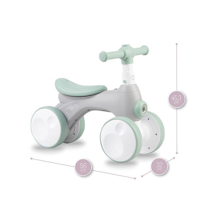 MoMi TOBIS – Draisienne Bébé sans Pédales – Bulles, Lumière LED, Klaxon – Guidon Réglable – Grise