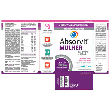 Absorvit Multivitamin pro pohodu a vitalitu žen, 30 tablet.