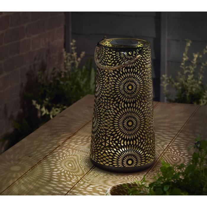 Lanterne Solaire - SMART GARDEN - Muscat XL - 5 lumens - LED blanc froid - Métal - 36.5 x 21.5 x 21.5 cm