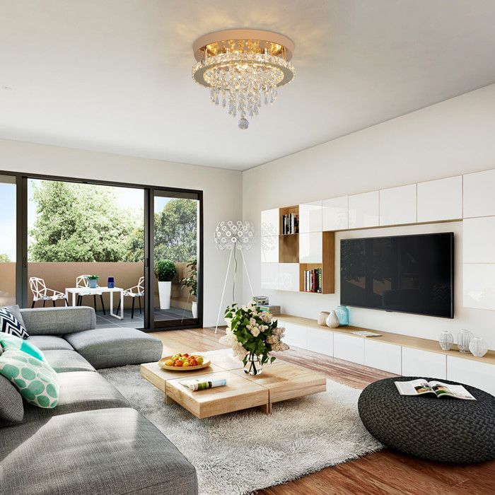 Lustre de Cristal Moderno K9 - Lustre LED Ajustável de 58W com Brilho Óptico