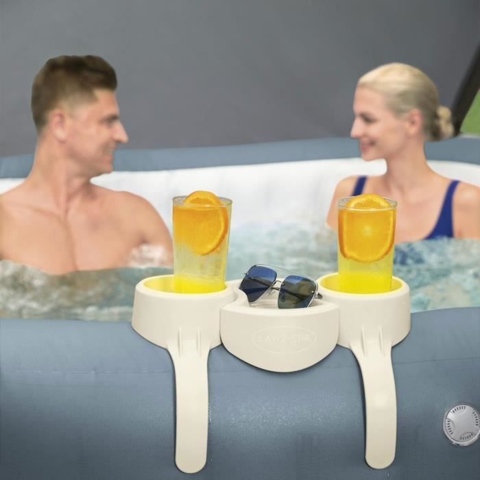 Portavasos para Lay-Z-Spa - BESTWAY - Compatible con todos los modelos Lay-Z-Spa excepto Vancouver y Helsinki - Gris