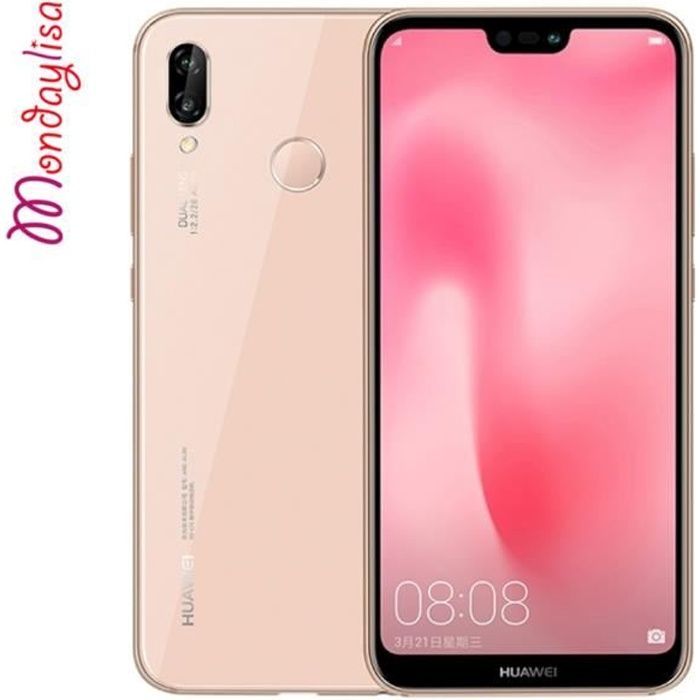 Smartphone - Huawei - P20 lite - 128Go - Rose - Double SIM - Lecteur d'empreintes digitales