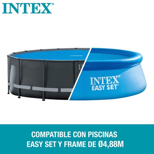  Couverture solaire de piscine Intex Easy Set/cadre métallique Ø488 cm