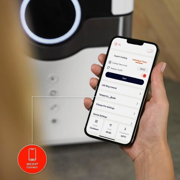 BEEZER®: el refrigerador de bebidas con aire acondicionado más rápido del mundo, diseñado en Alemania.