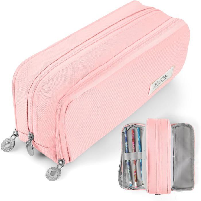 Trousse - Trousse garçon - Trousse fille - Trousses pour l'école - Grande trousse - Trousse à 3 compartiments - Organiseur pour