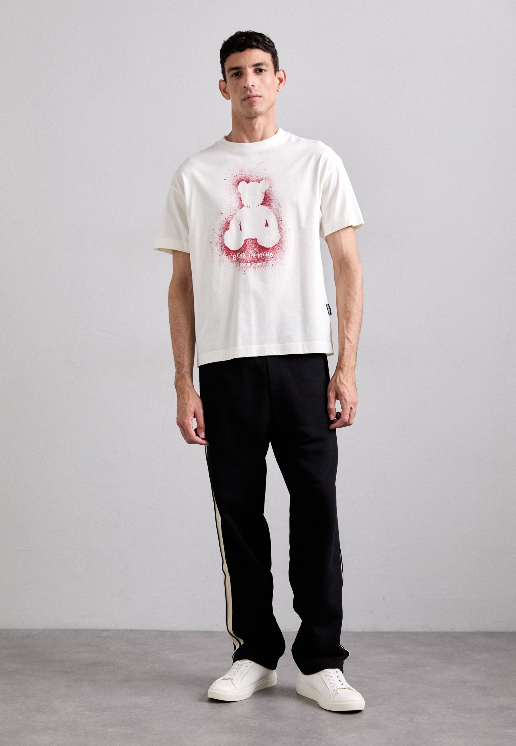 Palm Angels SPRAY BEAR TEE - Tričko s potiskem - black/red