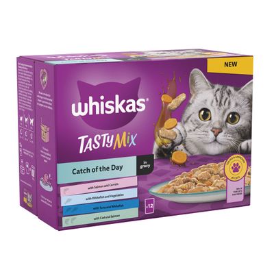 Whiskas 1+ Tasty Mix Dagens fangst i saus