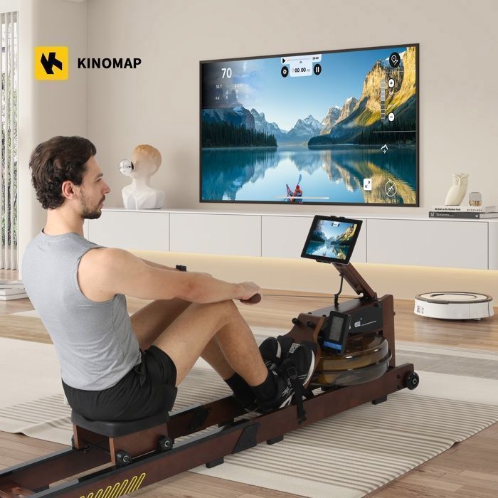Foldable Water Rowing Machine - ISE - SY-2023 - LCD Screen - Water Resistance - App Connected