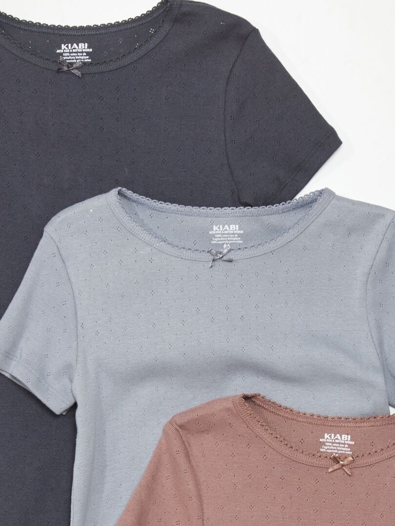 Conjunto de 3 camisetas - CINZA