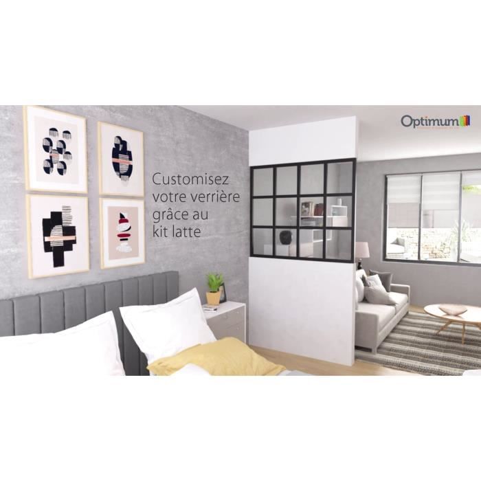 Kit de lamas horizontales - OPTIMUM - Claraboya fija - 50 x 30 cm - Negro