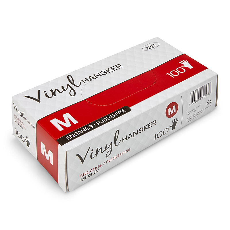 Myke engangshansker M 100-pakning, vinyl