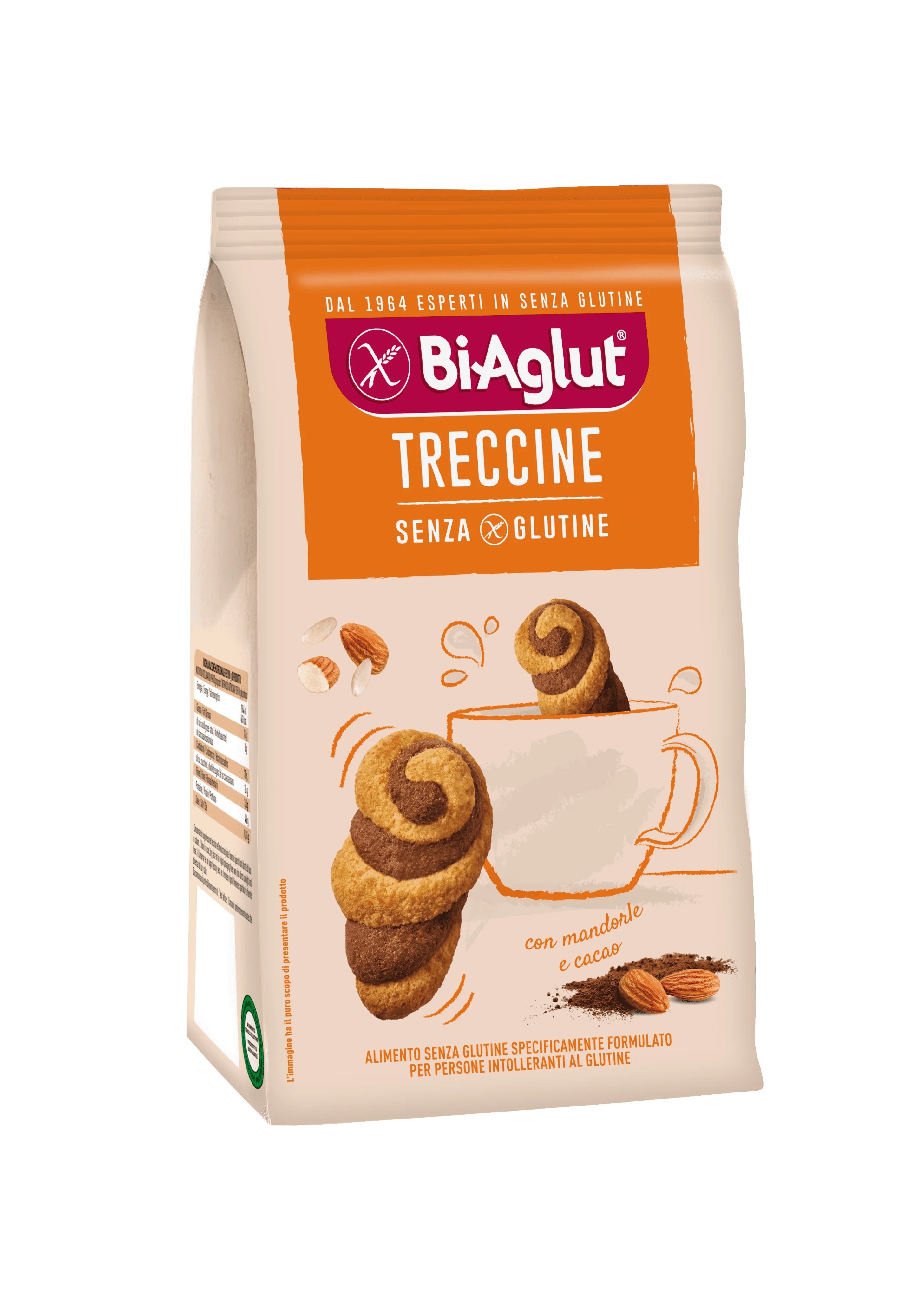 BIAGLUT Biscuits sans gluten Biaglut Treccine 200g, idéaux pour le petit-déjeuner