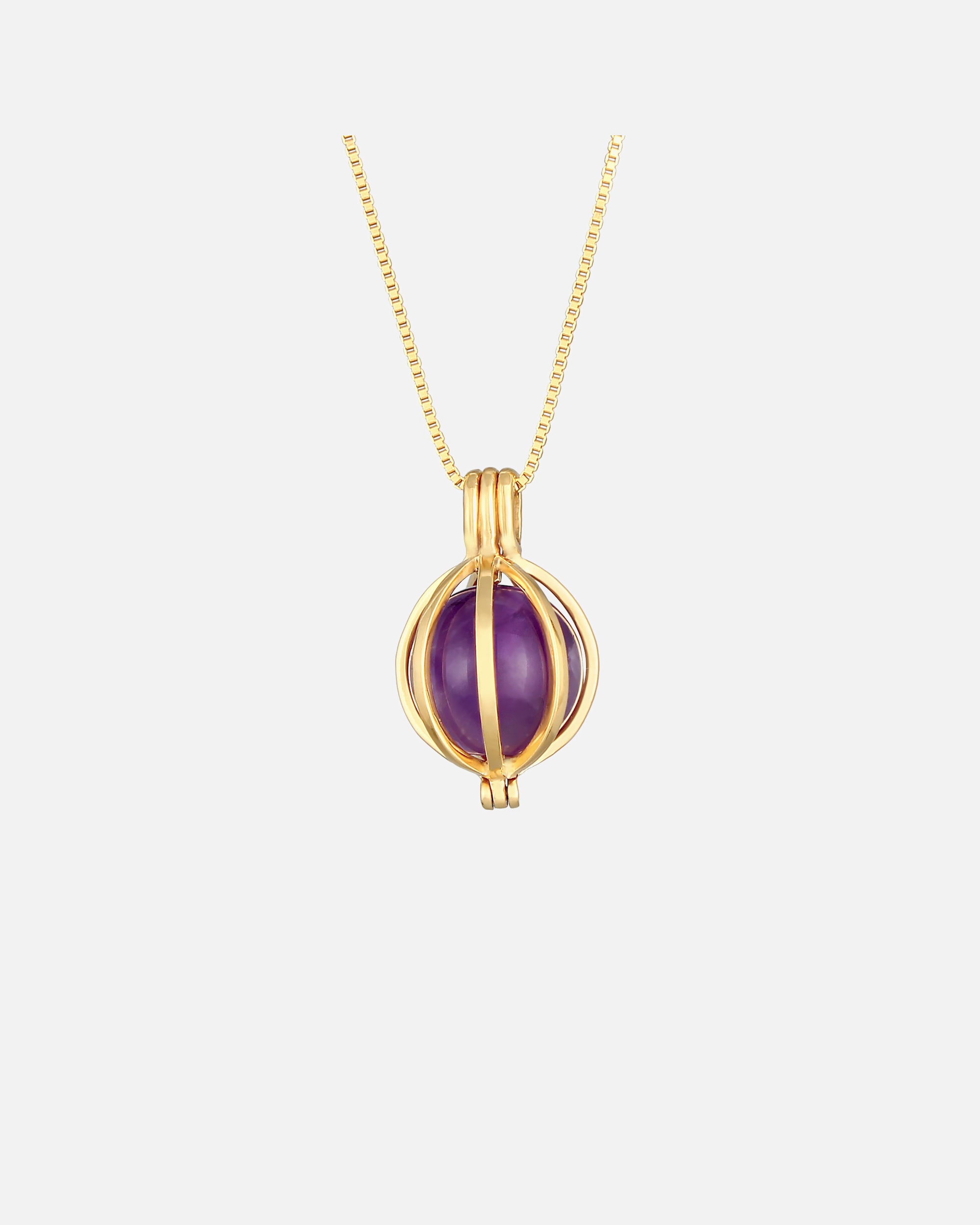 Elli PREMIUM Pendentif boule de dame Tendance violette avec améthyste en argent sterling 925 plaqué or