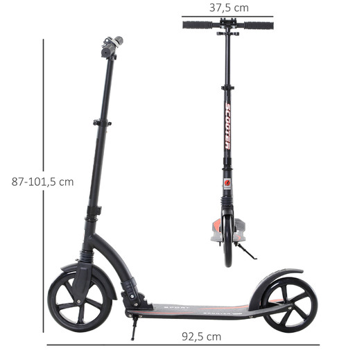  Patinete dobrável Homcom AA1-072BK