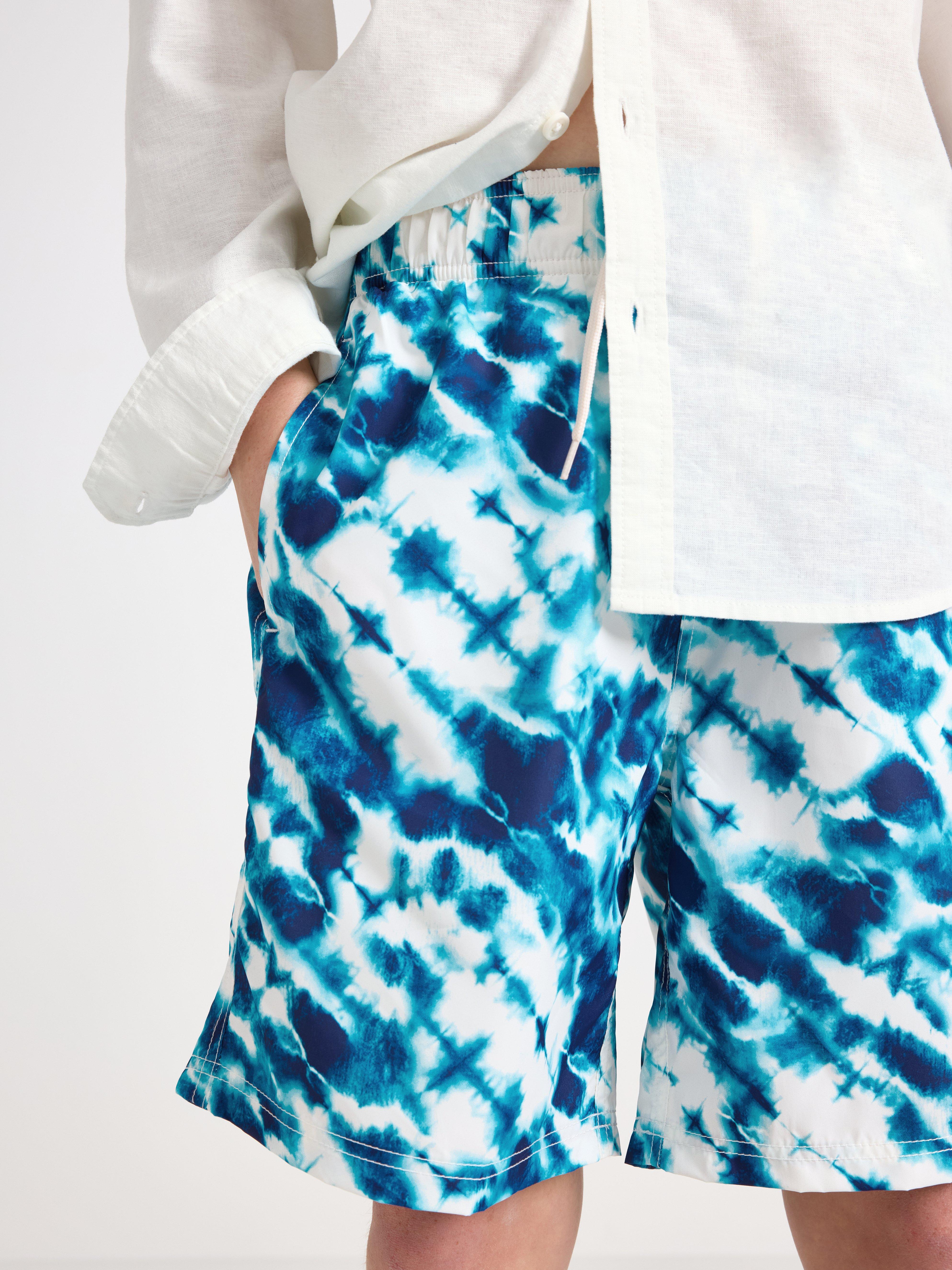 Short de bain blanc cassé