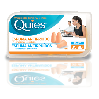 Tapones para los oídos de espuma natural Quies, 3 pares