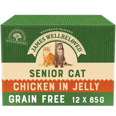 James Wellbeloved Senior Katzen-Futterbeutel – Hühnchen in Gelee