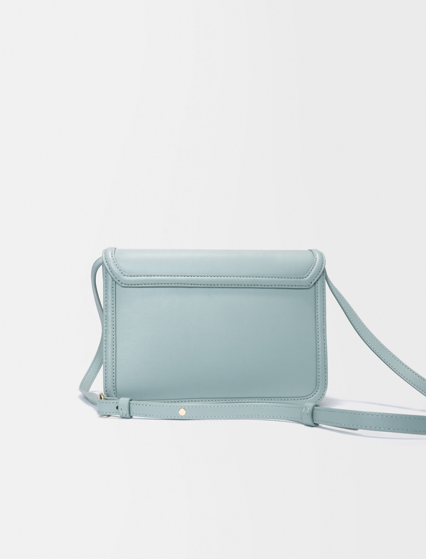 Geantă din piele Clover-celadon cu închidere